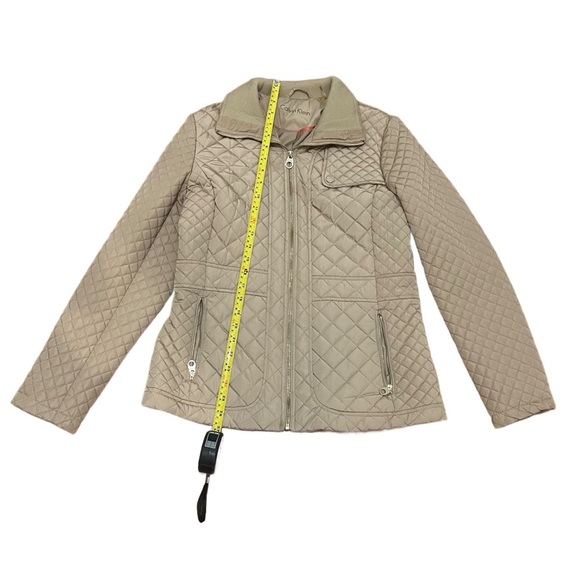 Calvin Klein Tan Quilted Utility Jacket Women’s Small Lightweight Zip Front Coat - Picture 5 of 9